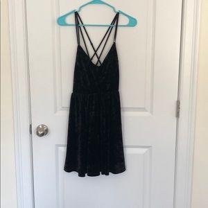 Forever 21 Black Velvet Mini Dress